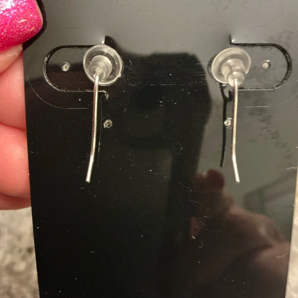 Whimsigoth Angel Fairy Wing Earrings Silvertone Iridescent Biker Rodeo Festival